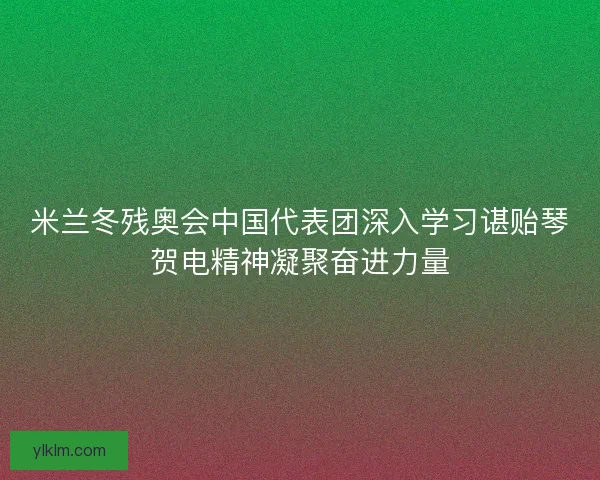 米兰冬残奥会中国代表团深入学习谌贻琴贺电精神凝聚奋进力量