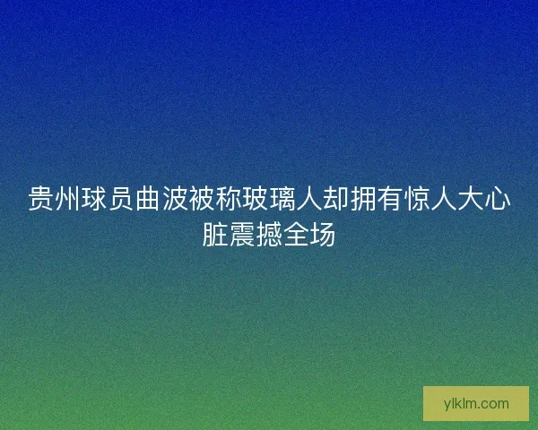 贵州球员曲波被称玻璃人却拥有惊人大心脏震撼全场