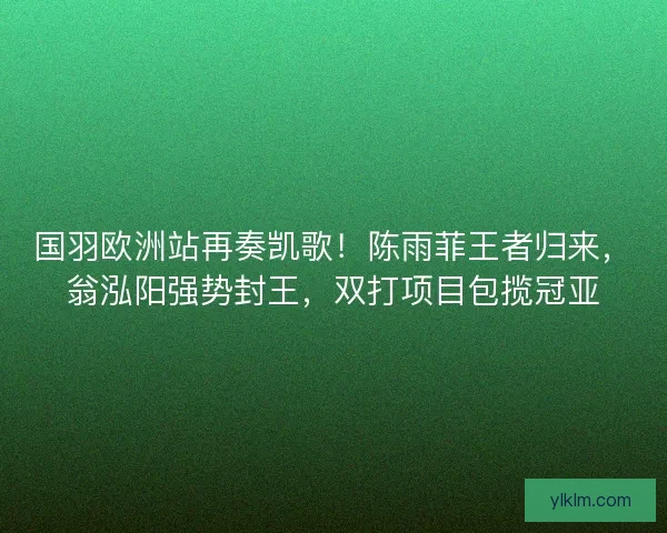 国羽欧洲站再奏凯歌！陈雨菲王者归来，翁泓阳强势封王，双打项目包揽冠亚