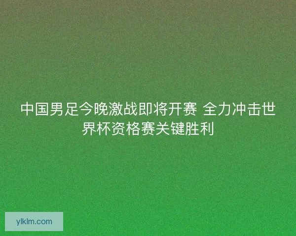 中国男足今晚激战即将开赛 全力冲击世界杯资格赛关键胜利